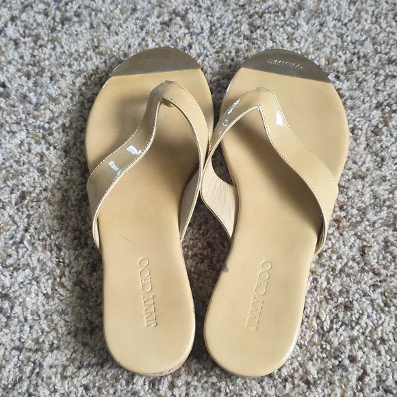 Jimmy Choo Patent Leather Sandals - Picture 8 of 11